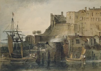Chesterin linna, n. 1805 (akvarelli grafiitin päällä, kynällä ja musteella ja raapimalla)